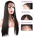 Helene Glueless Lace Front Wigs Straight Realistic Looking Synthetic Heat Resistant Fiber Wig for Women with Baby Hair Black Color