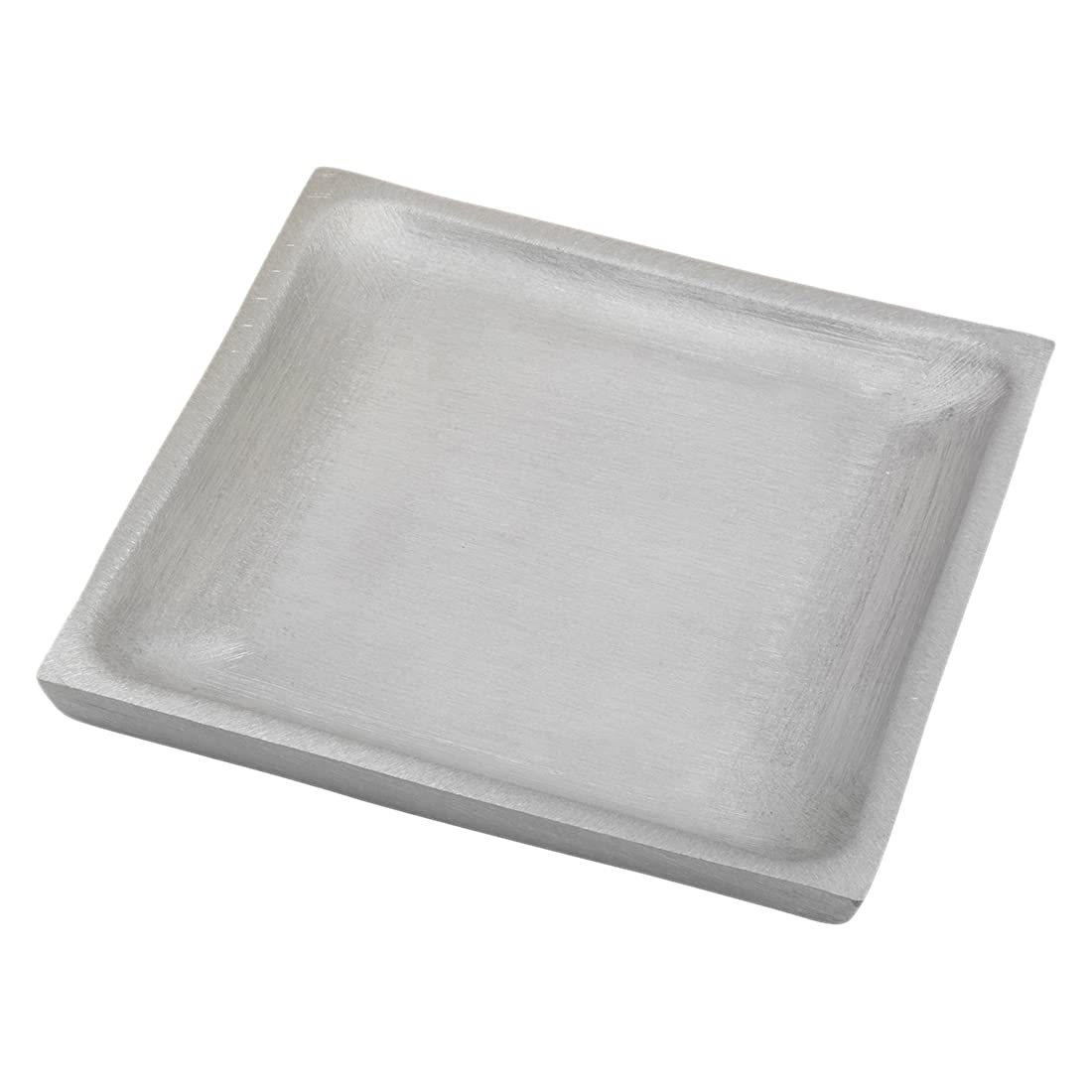 NKlaus aluminium candle plate square 9x9cm inside candle holder silver matt coaster decoration 10406