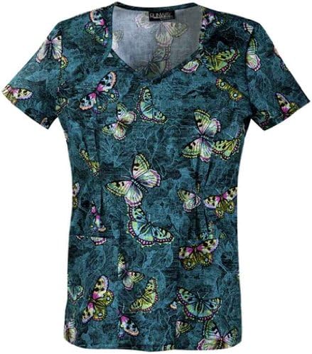 Runway by Cherokee 3943 Women's V-Neck Scrub Top Medieval Monarchs Medium