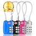 TSA Compatible Travel Luggage Locks - 4 Pack Combination Lock 3 Digit Padlock.