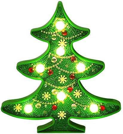 zaote DIY Diamond Painting Kit Night Light,Christmas Tree Lights Diamond Crystal Painting Decorative Night Light Table Lamp for Christmas Wedding Party Decoration richly Typical