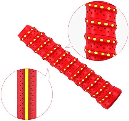 Sports - PU Absorb Sweat Stretchy 6 Colors Fishing Rod Band Tennis Grip Handle Sweatband Wrap - Yellow