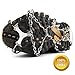 Weanas Ice Cleats Crampons 1 Pair for Boots Shoes Women Men Kids Stainless Spikes Anti Slip Traction Cleats Fishing Hiking Walking Mountaineering Climbing (12 Spikes-Black, L)