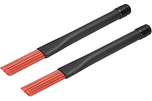 MECCANIXITY Retractable Drum Brushes Percussion Brush Nylon Stick Red for Jazz Acoustic Rock Band Music Lover with Storage Ba