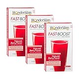 FAST BOOST Thermogenic Energy Boosting Powder Drink Mix by WonderSlim - Antioxidant Drink Mix - With Green Tea, Ginseng, Quercetin and Gingko Biloba - Natural Berry Flavor - 3 Boxes (Save 10%)