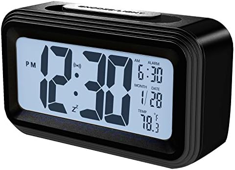 Electronic Digital Battery Operated Alarm Clocks LCD Display with Snooze,Backlit/Backlight,Night Light,Stay-In-Bed Kids Light Alarm Clock,Temperature display for Office Bedrooms Dormitory Travel