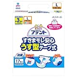 elleair(エリエール) アテント すきまモレ安心 うす型テープ式 Lサイズ 17枚入り