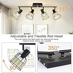 Depuley Modern Track Lighting Kit, 4-Head Rattan