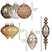 Valery Madelyn 10ct Noble Glass Christmas Ball Ornaments Copper Gold,Themed with Tree Skirt(Not Included)