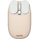 LOFREE Wavy Chips Dual-Mode Wireless Mouse with 5 Adjustable DPI Levels Compatible with Windows, MacOS, iOS, Android (Milk Tea)