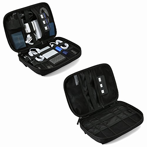 BAGSMART 2Layer Travel Electronic Cable Organizer Cases for 10.5" iPad, Cables, Chargers, USB