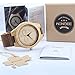 Wonbee Men's Bamboo Wood Watches with Natural Cowhide Leather Strap and Infinity Design,Brown,Packaged in a Box,Bonus 2 Wooden Bracelets