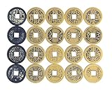 50pcs Fengshui Fortune Chinese Coins Lucky Swaps Feng Shui Coin Swaps for Geocache Geocaching Swaps Antique Metal