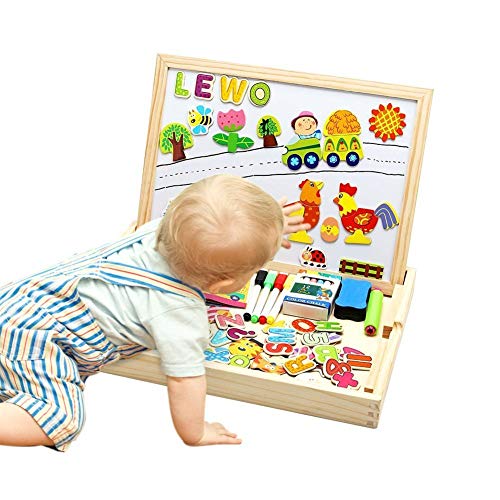 Lewo Wooden Large Educational Toys Letters Numbers Animals