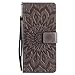 A-slim Galaxy Note 8 Wallet Case, (TM) Sun Pattern Embossed PU Leather Magnetic Flip Cover Card Holders & Hand Strap Wallet Purse Case for Samsung Galaxy Note 8 - Gray