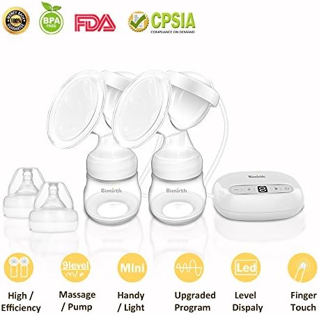 Breast Pump,Electric Double Breast Feeding Pumps Comfort Breastfeeding Breast Pump Milk Pump,with 9 Levels Breast Massager Suction