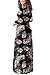 ESONLAR Women Floral Printed Long Sleeve Empire Maxi Dress with Pocket
