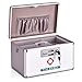 Jssmst Medical Box with Lock - First Aid Box Emergency Medicine Case with Drugs Storage, 15.35 x 9.05 x 8.66 Inches, Silver (MC17023)