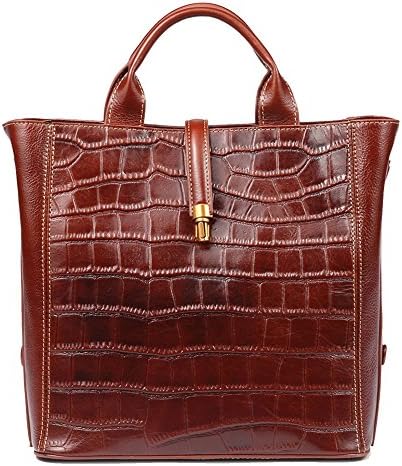 Genuine Leather Handbags for Women Embossed Crocodile Cowhide Top-Handle Bags Satchels
