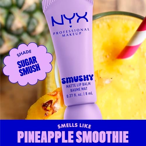 , Smushy Matte Lip Balm con Aplicador Suave, Bálsamo Labial Mate con Acabado Difuso, Ceramidas de Azúcar y Polvo de Arroz Mochi, Fórmula Vegana, Sugar Smush