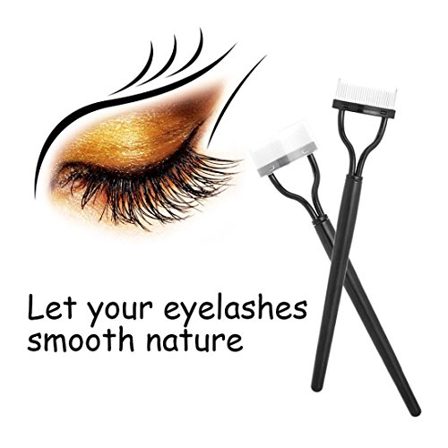 Quartly Eyelash Comb Curlers Lash Separator Mascara Lift Curl Applicator Eyebrow Grooming Metal Brush Tool Makeup Kit (A)