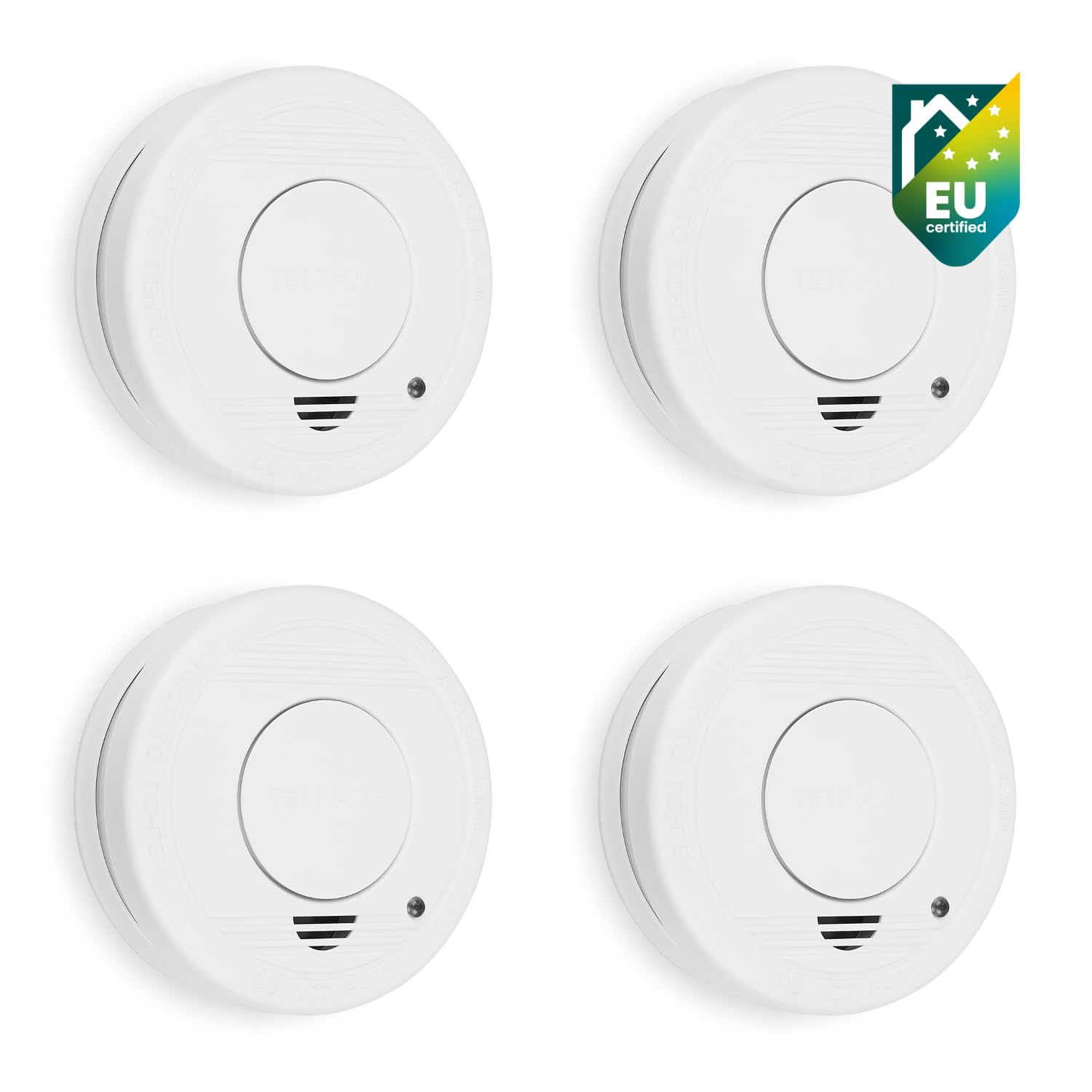 Smartwares Set of 4 Smoke Detectors - Optical Sensor - 10 Year Life - Test Button - 85 DB - 10.100.41
