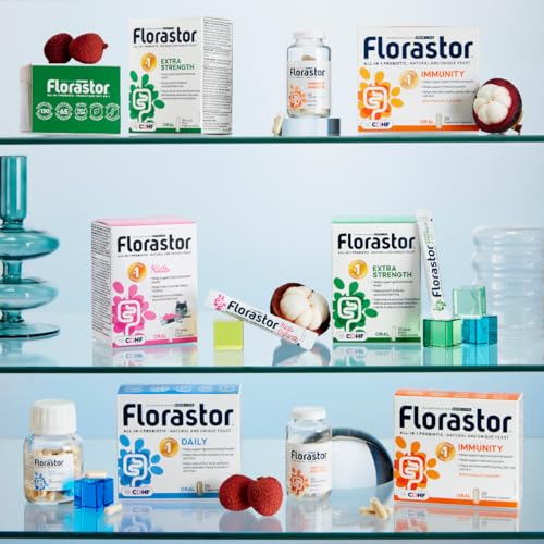 Florastor Immunity - Saccharomyces Boulardii - Daily All in One Probiotics - Supports Gut Health & Immune System - Zinc,Vitamin C & D - #1 Probiotic in class Wordlwide - For Adults & Family - 30 caps