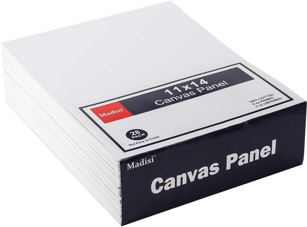 Madisi Painting Canvas Panels 28 Pack, 11X14，Classpack Paint Canvas