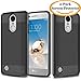 LG K20 Plus Case, LG K20 V Case, LG Harmony Case, LG Grace Case, JATEM Minimalistic Design Hybrid [Slim Fit] Smooth Hard Cover with TPU Case + 2 HD Screen Protectors (Black/Black)