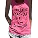 Women Tank Tops, kaifongfu Letter Print Sleeveless Tank Crop Tops Vest (S, Pink)