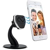 Naztech MagBuddy Magnetic Desktop Cell Phone Mount. Easy Access To Apps, Messages, Photos, Use At Workplace, Home, Compatible for iPhone X /8/8 Plus, Samsung S9/S9+/ Note 8, Smartphones & More (Black)