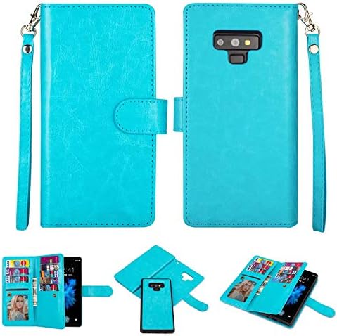 Galaxy Note 9 Wallet Case, SUPZY Leather Detachable Magnetic Flip 9 Card Slots Holder