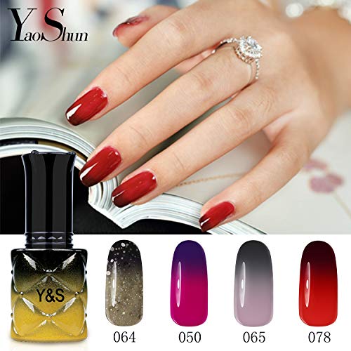 YaoShun Gel Nail Polish - Temperature Color Changing Gel Starry Night Series UV Gel 8ml Each Gift Box, Soak Off Nail Gel Color Gel Polish Manicure Nail Art Kit at Home
