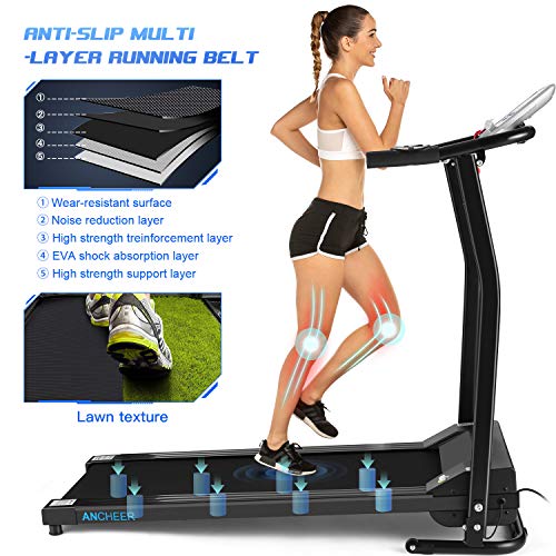ANCHEER Folding Treadmill, Portable Fitness Electric Treadmill