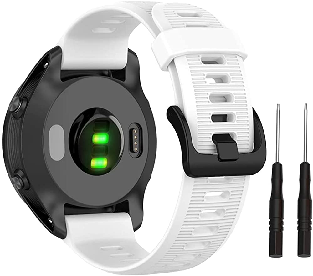Fleshy Leaf Band for Garmin Forerunner 935/Forerunner 945/Forerunner 745,Compatible with Fenix 5/ Fenix 5plus/ Fenix 6/ Fenix 6 Pro/Approach S60,Soft Silicone 22mm Replacement Bands Strap (White) — image 1