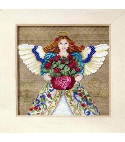 Mill Hill Angel With Cardinal Cross Stitch Kit – Jim Shore 2016 Winter Series, Beaded Ornament