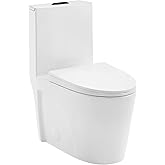 St. Tropez One Piece Elongated Toilet Dual Vortex™ Flush, Black Hardware