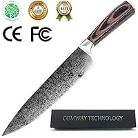 Professional Chef Knife - 8 inch - VG-10 Refined steel stainless -damascus- japanese Knife - Ultra Sharp,High Carbon Steel kitchen grain knife, All Purpose, Precision Cutting