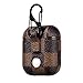 New Luxury Designer PU Leather Fashion Graphic Style Full Protective Cover for Apple Airpods Wireless Headset Charging Box with Hook Handle (Brown) ... (Bronze)
