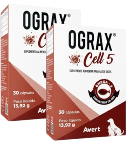 3 Ograx Cell 5 Ômega-3 Suplemento Para Cães Cachorro cão E Gatos