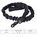 Pettom Military Tactical Dog Leash Short Nylon Bungee Traffic Quick Release Lead Rope with Control Handle for Large Dogs Hunting Training Jogging(Black)