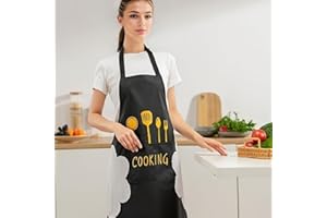 Durable Waterproof Cooking Apron Adjustable Oil Resistant Apron for Home Kitchen and Cooking Tasks