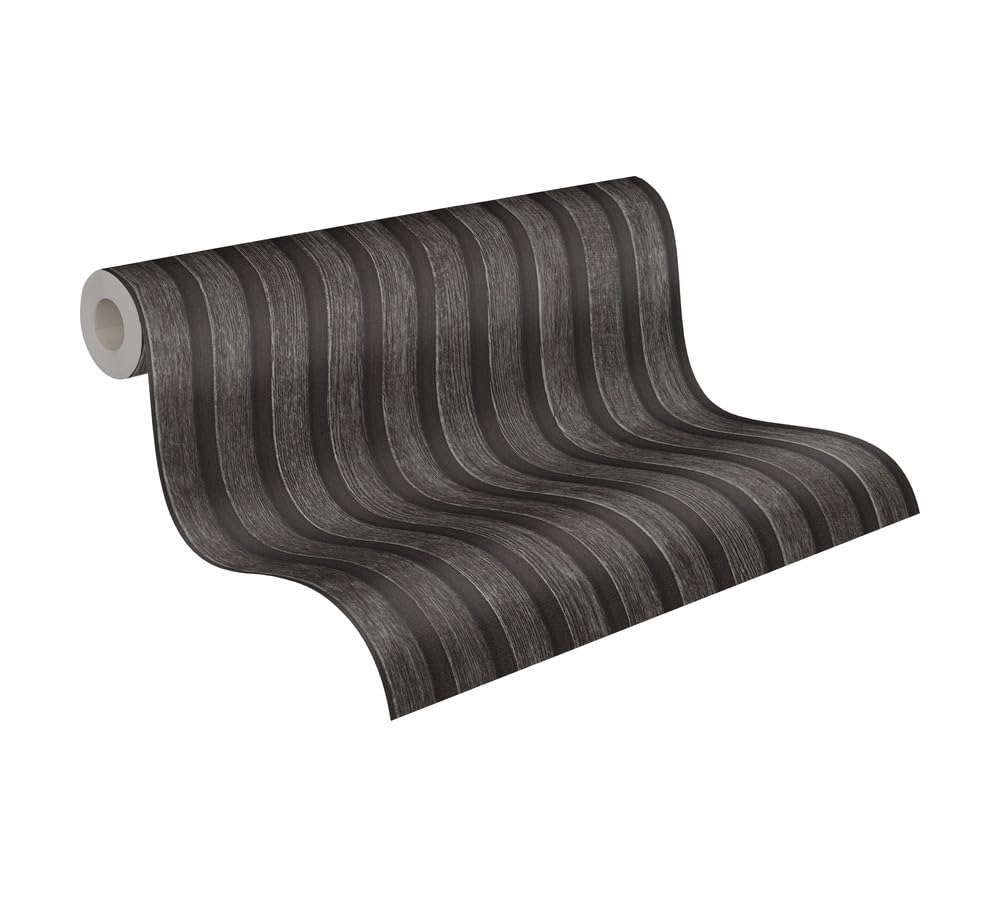 A.S. Création PintWalls II 391094 Wooden Wallpaper Acoustic Panels Grey Black Slat Wall 10.05 m x 0.53 m Made in Germany — image 1