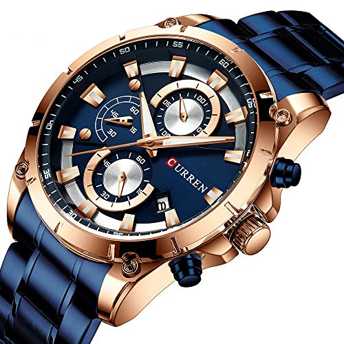 Curren - Reloj de cuarzo para hombre, multifunción, impermeable, multifunción, reloj de cuarzo - Imagen 3