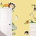 Botrong Jungle Animal Cartoon Cute Monkeys Big Trees Removable Wall Stickers Home Decor Decals For Children's Room Nursery