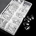 BTArtbox Clear Nail Tips Presson Nails Short 500pcs Full Cover Acrylic Oval Nails Round Nails 10 Sizes With Box (CLEAR)