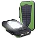 Foreverrise Solar Charger 15000mAh High Capacity Solar Panel Power Bank Portable Battery Pack Bright LED lights Dual USB Solar Battery Charger for Cell Phone,Tablet and othersUSB Devices(Green)