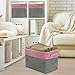 Sorbus Premium Fabric Storage Cubes 15 Inch - Big Sturdy Collapsible Storage Bins with Dual Handles - Foldable Baskets for Organizing - Decorative Cube Storage Bins for Home & Office Use- 3 Pack| Pink