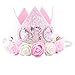 Glitter Baby Girls 1st 2 3 Birthday Floral Crown Flower Princess Tiara Cake Smash Photo Prop (Letter One)