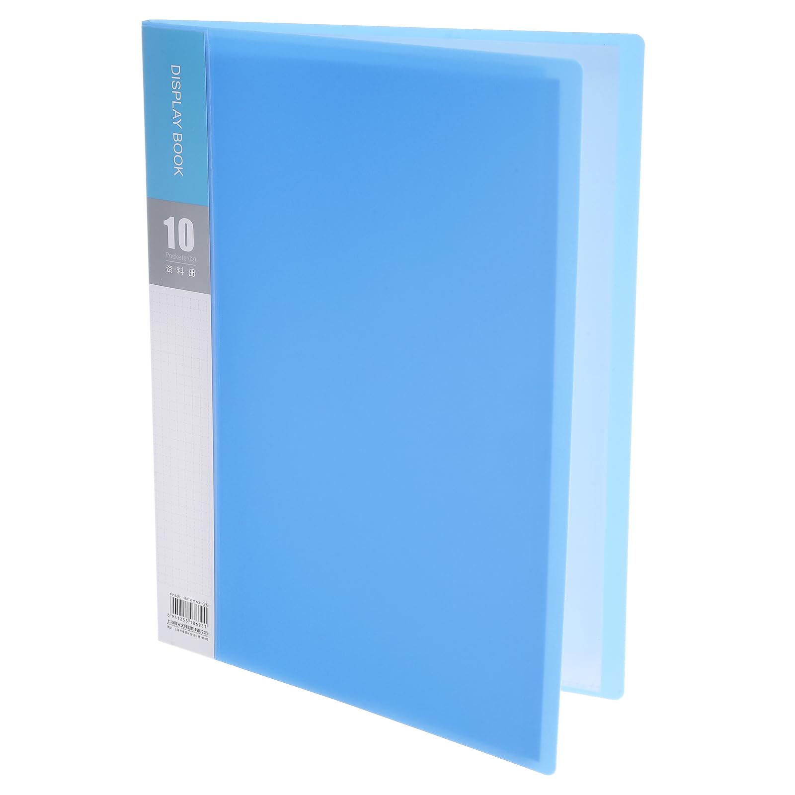 M&G 10-Pocket Binder with PP Plastic Sleeves A4(Blue), Art Portfolio Folder with Clear Sheet Protectors, Display 20 Pages for Organizing Documents, 310x235x10mm